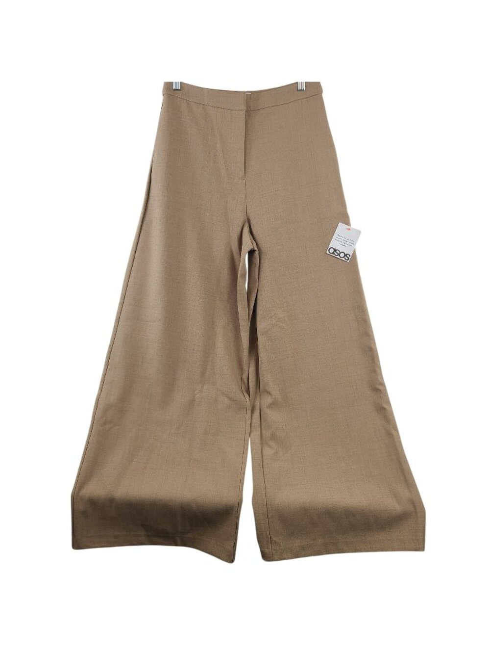 NEW ASOS Luxe Premium Tan Super Wide Flared Co-Ord Pants Sz US 8